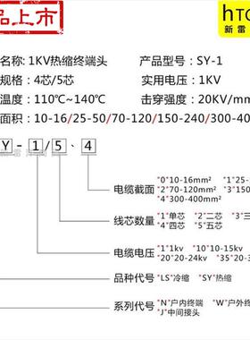 极速五指套电缆终端头四指66套低压电缆热缩1kPv四芯/五芯绝缘管