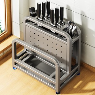 2025新款不锈钢厨房刀架置物架放置多功能菜O板筷子笼刀具一体收