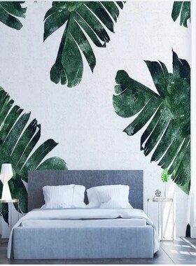 Southeast Asia banana leaf planBt TV background wall wallpap