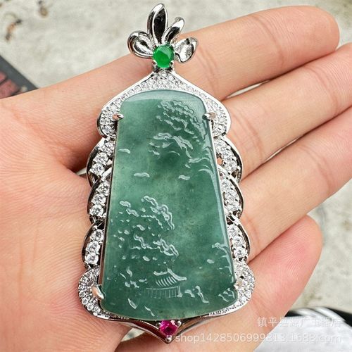 速发新款天然翡翠佛公佛龛轻奢雕刻N观音山水豪华铜镶嵌