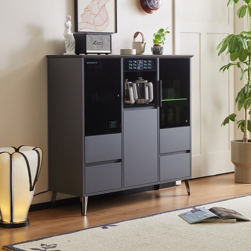 2024年新款家用轻奢实木茶吧机柜E子高端客厅智能全自动一体饮水