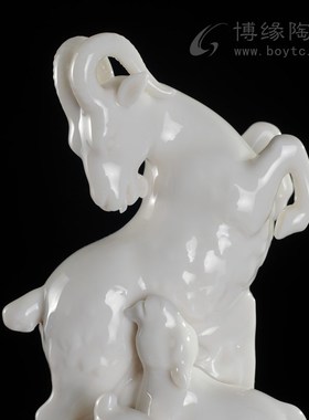十二生肖(羊)德化白瓷动物雕塑C中国印个人印章本命年书房摆件