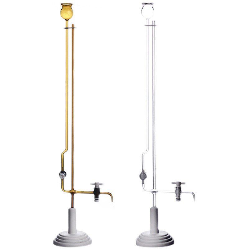 天玻A级透d明白色酸碱通用四氟座式微量滴定管1ml 2ml 3ml 5ml10m