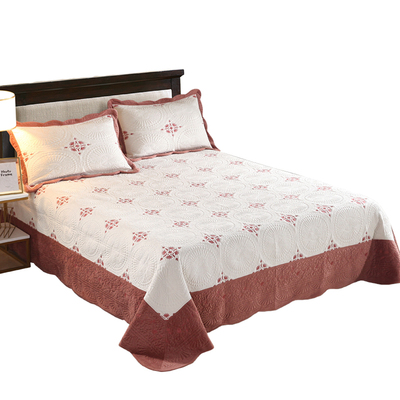 水晶绒衍缝一面绒一面棉床t盖四件套绗缝被三件套加厚保暖短绒单