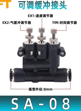 贝傅特SA可调缓冲接头气动外置可调气节I流阀可替代气缸速度控制