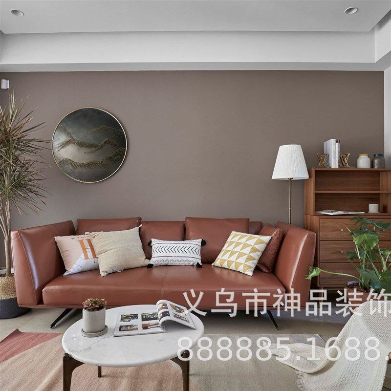 客厅装饰画卧室玄关茶室墙面A挂画山水题材铜钉圆形钉子画