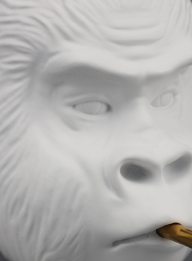 现代简约吹卷哨猩猩动物雕u塑摆件客厅卧室儿童房电视柜家居装饰