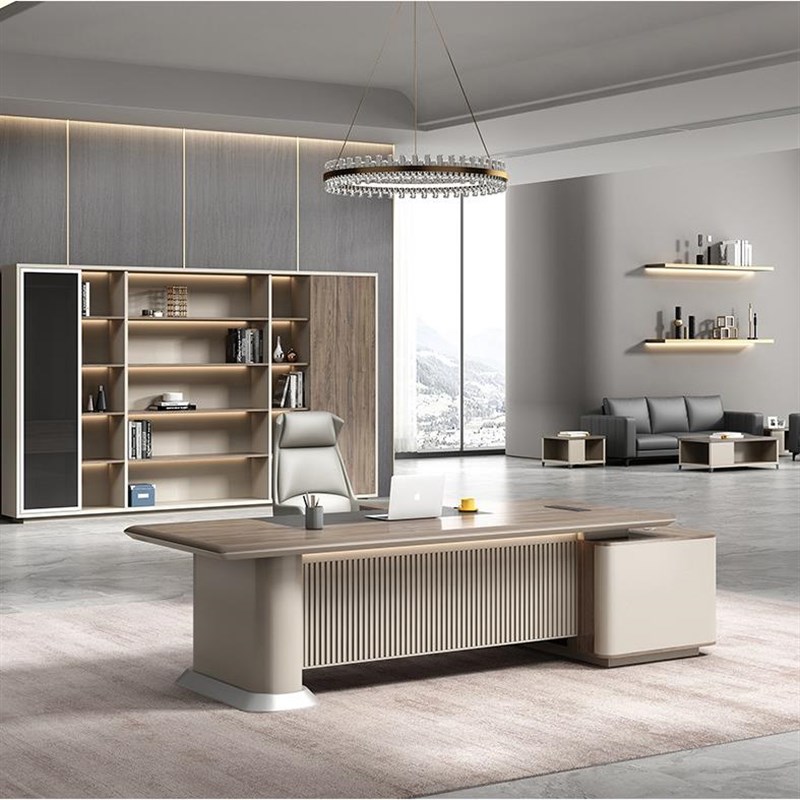 老板桌简约现代新中p式办公桌单人大板桌椅组合总经理总裁桌子