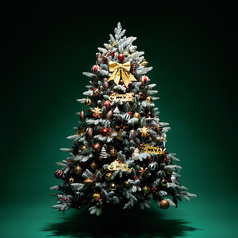 8m套餐雪景摆件圣诞节礼物场景布置高档植绒落雪