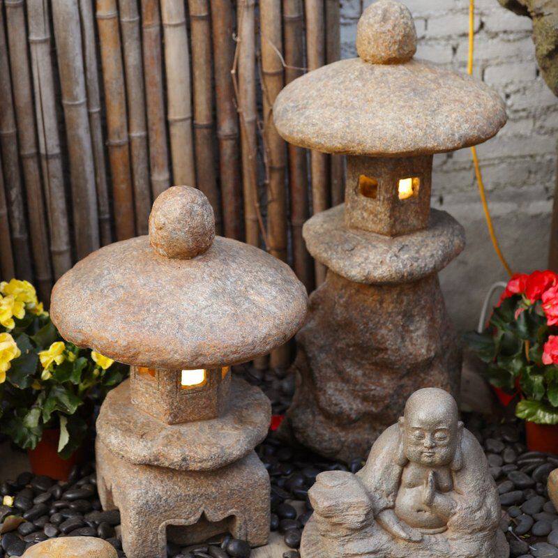 户外石灯笼日式庭院草坪灯别墅花园落地石灯装饰中式仿古太阳能灯
