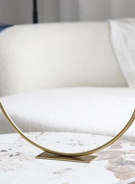 爆款意式极简金属几何半圆金属摆件别墅设计师创意样板房艺术软装