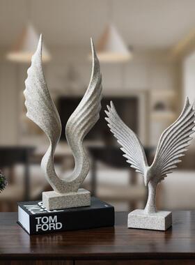 爆款北欧创意大展宏图砂岩老鹰摆件家居工艺品客厅酒吧玄关摆设艺