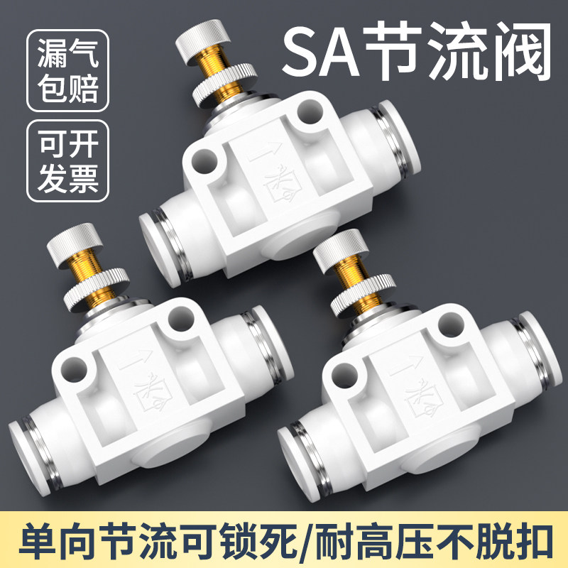 气管快速接头节流阀气路调速调节阀气动可E调进气截流阀SA4/6/8/1