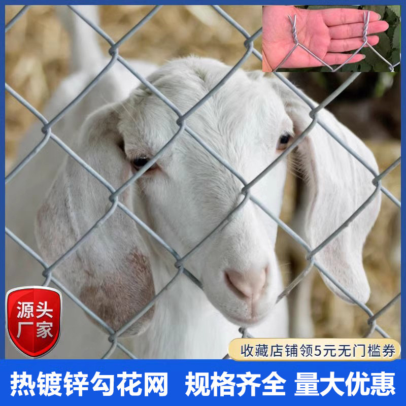 热镀锌勾花网铁丝护栏网围栏防护网钢丝养殖牛羊猪栅栏果园圈地网