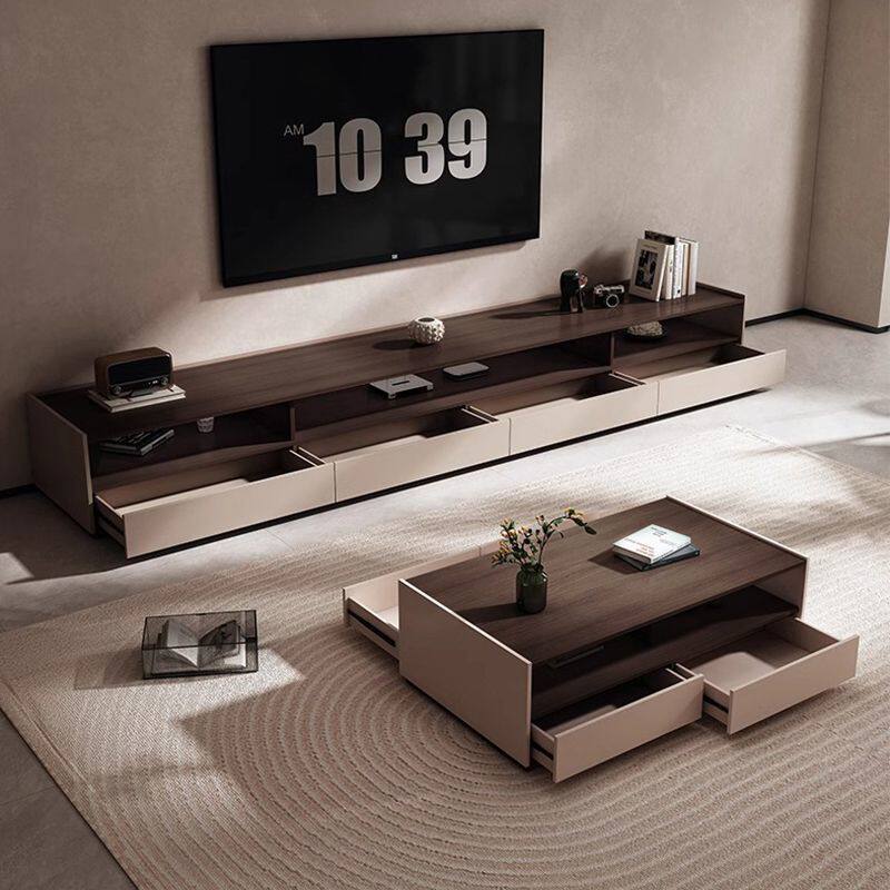 2026高端客厅家用电视柜茶几组合现代简约别墅轻奢高级实木落地机