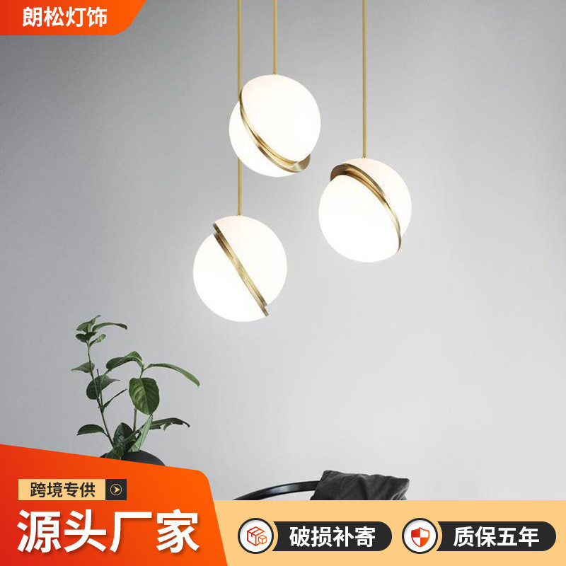 错位月亮半圆球亚克力吊灯楼梯灯服装店吧台床头餐厅卧室单头灯饰