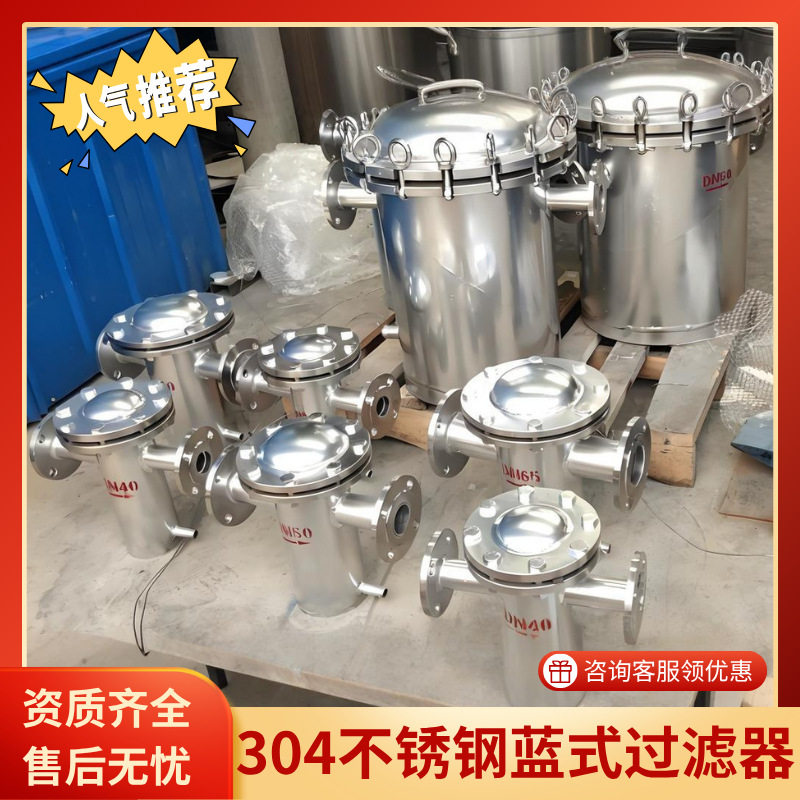 篮氏过滤器工业管道不锈钢法兰过滤器DN150WCB蓝氏过滤器