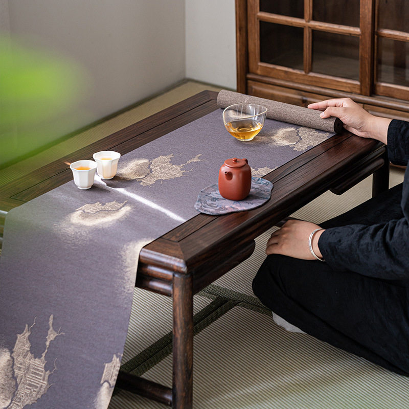 皓澜中式国风防水茶席简约家用复古茶桌干泡席桌旗垫子茶道配件