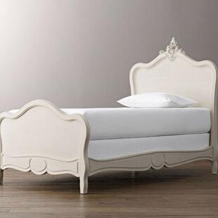 美式简约实木白色1.2儿童床欧式雕花公主床小孩床法式1.5单人床