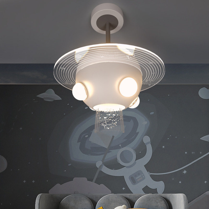 北欧现代简约LED吊灯UFO太空船创意铁艺铁艺灯儿童卧室幼儿园灯具