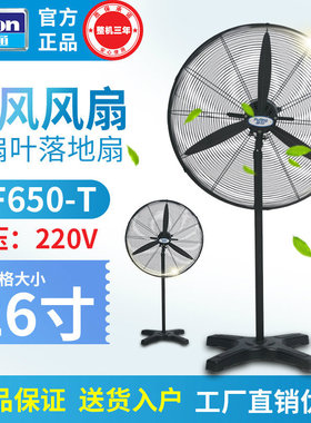 德通普风系列26寸强力风扇DF650-T 带调速工业落地式牛角扇电风扇