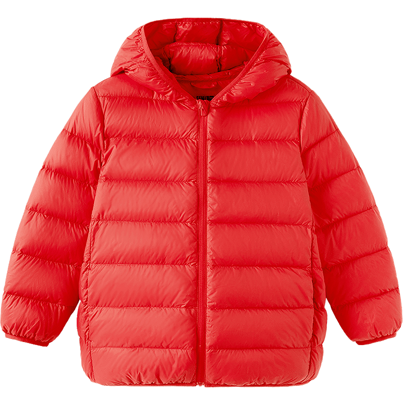 森马儿童羽绒服2024新款简约百搭连帽轻薄外套冬季男童装女童上衣