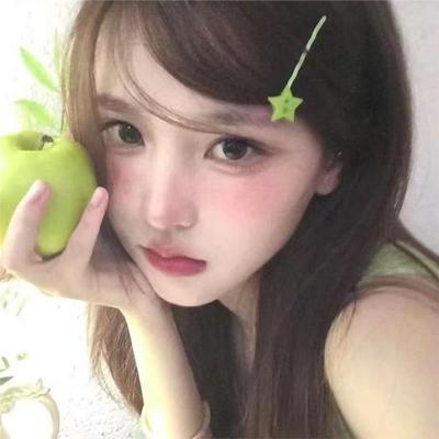 清新绿不规则清甜侧边发夹一字头饰鸭嘴清新可爱天气星星刘海少女