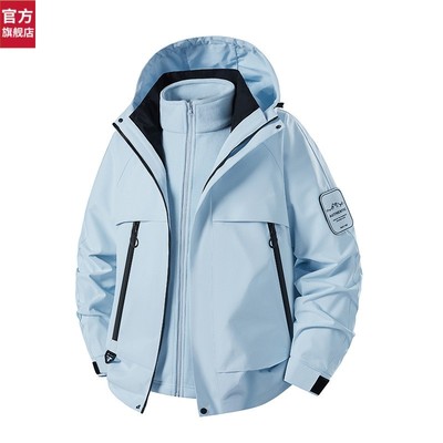 骆驼骑师官网2025秋冬新款冲锋衣户外运动防风防水三合一两件套舒