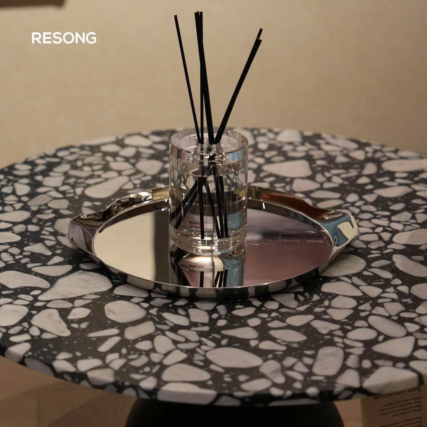 RESONG日诵家居 HD流光精抛不锈钢提手圆托盘 收纳盘装饰果盘