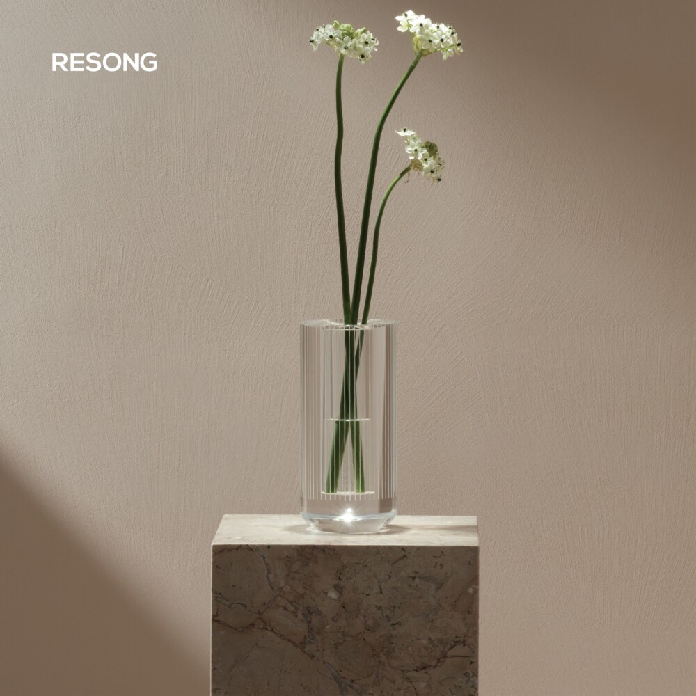RESONG日诵家居 絮雨水晶花瓶 简约客厅软装摆场设计师花器饰品