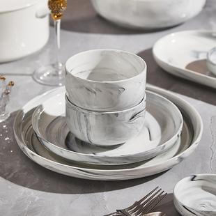 陶瓷碗盘子家用2026新款米饭碗汤碗菜盘高级感吃饭碗面碗餐具味碟