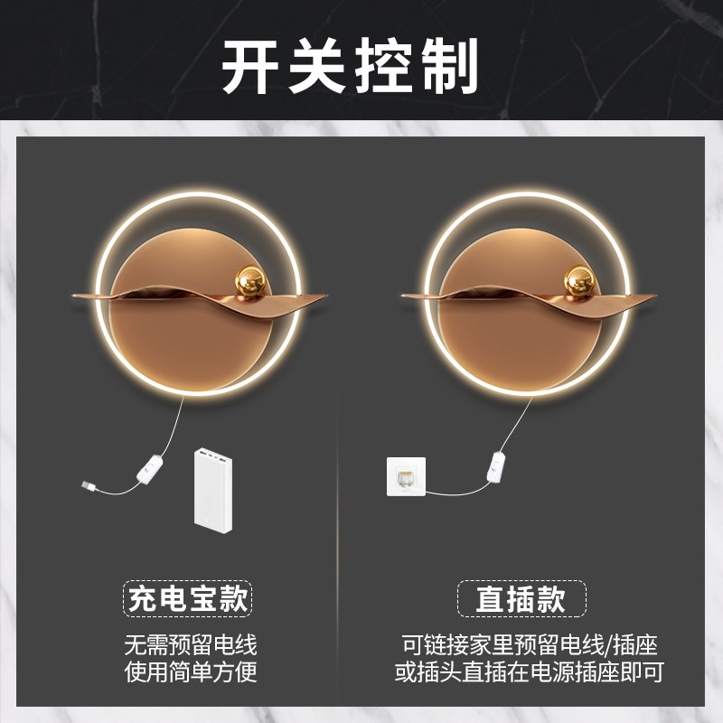 爆款轻奢玄关入户墙立体发光装饰画现代圆形led晶瓷壁.画简约实物图片