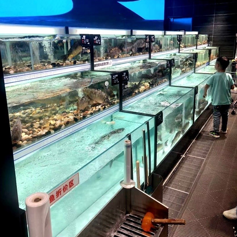 热销饭店海鲜鱼缸商用海鲜池超市B鱼池水产大闸蟹虾贝类池虾移动