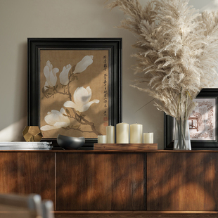 玉堂富贵图 新中k式茶楼包间挂画 法式复古背景墙画开业贺礼装饰