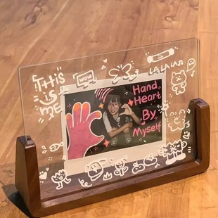 可涂鸦DIY拍立得相框空框桌面摆台相纸照片亚克力手工级感展示框