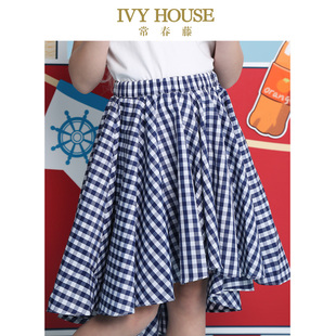 格子短裙学院风经典 女童春夏新款 格纹半身裙 HOUSE常春藤童装 IVY