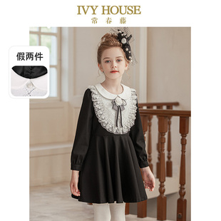 HOUSE常春藤儿童装 连衣裙亲子装 女童春季 复古娃娃领长袖 款 IVY