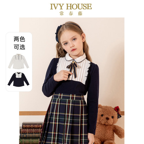 常春藤女童春季半开襟POLO衫