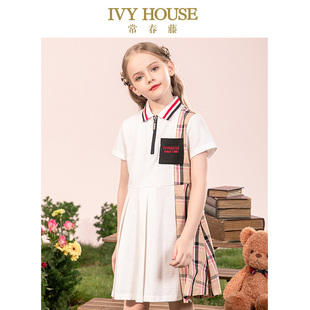 拼格POLO连衣裙运动亲子装 女童夏新款 英伦 HOUSE常春藤儿童装 IVY