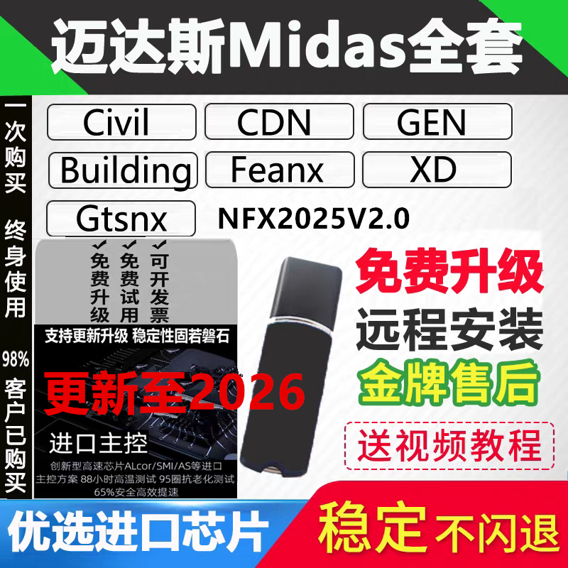 迈达斯midas civil2026加密狗gen2026迈达斯加密狗GTS NX2025fea/迈达斯软件加密锁狗/迈达斯2025,3C数码配件,USB电脑锁/防盗器,淘宝优惠券,粉丝福利购,淘宝优惠卷