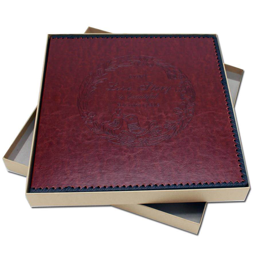 高档 皮面相册 5/6/7/8/9/10寸 自粘式粘贴覆膜式DIY影集 36面