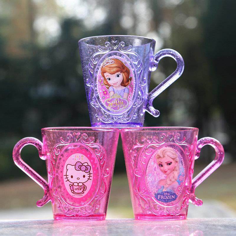 韩国儿童水杯漱口杯女塑料随手杯学生家用创意可爱卡通宝宝刷牙杯