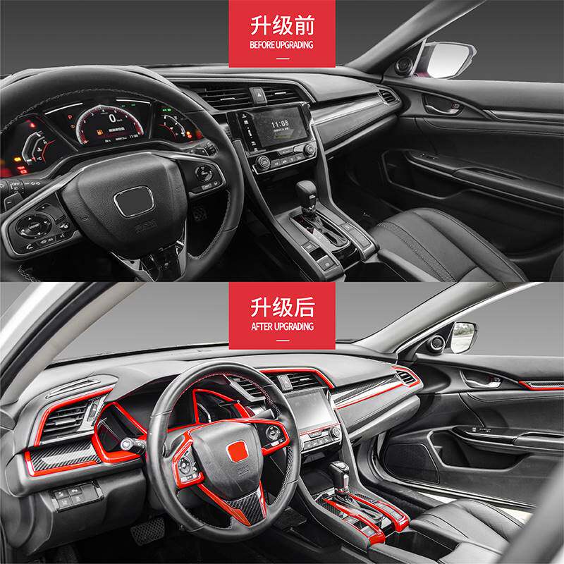 适用于十代思域内饰改装方向盘装饰框21款两厢新思域车内装饰贴片