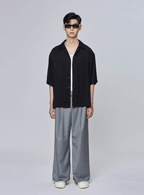 OLIX机能户外高街直筒休闲裤男夏季新款日系简约纯色阔腿长裤潮牌