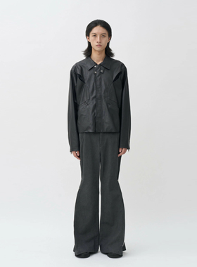 OLIX机能户外皮衣男春秋2024新款高街外套潮流帅气机车服PU皮夹克