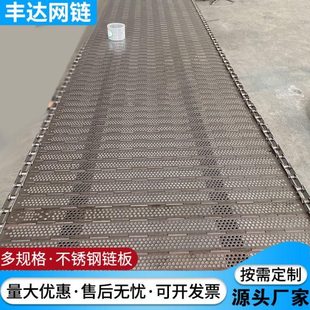 流水线工业式 链板传送带设备冲输送带链板不锈钢机械式 链板挡板孔