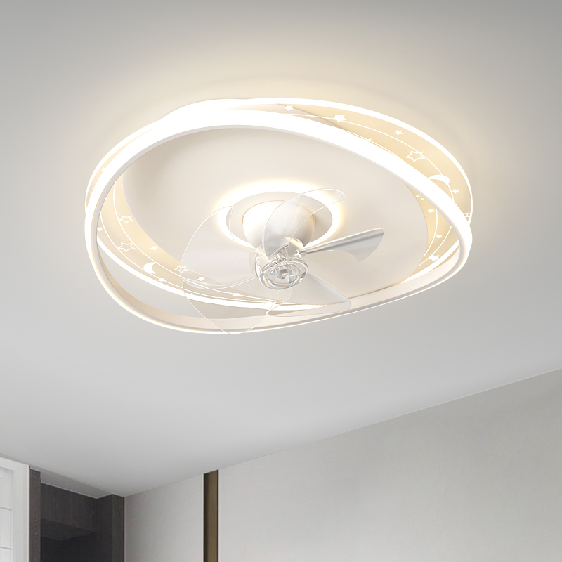 2023年新款摇头风扇灯家用卧室客厅餐厅隐形书房吸顶吊扇电扇灯具