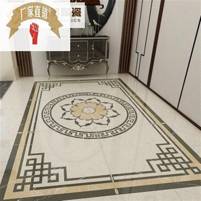 简约通体地拼花瓷砖80q0 客厅玄关过道无限拼地砖通体大理石地面