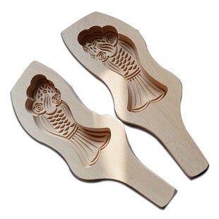 一凹底斤超d大号面鱼蒸馒头粘糕花样面食卡子家用福字饽花木质模