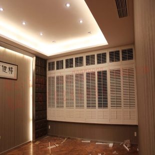 窗户装 透气百叶窗帘 活动百叶 椴木 饰 实木透气窗 实木百叶窗